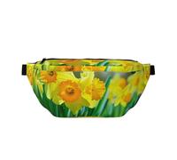 Daffodil Flower Printed Waist Bag Adjustable Bum Bag Lightweight Travel Waist Fanny Pack Belt for Walking Cycling Hiking Travel