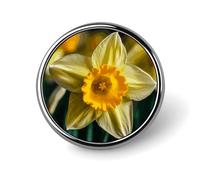 Daffodil Flower Round Badge Cute Brooch Hats Jackets Decor Personalized Lapel Pin Clothing Jewelry Accessories for Wedding Party Gift
