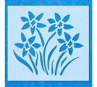 Daffodil Flowers Bunch Stencil: Mylar Airbrush Wall Art Painting Crafts | DIY-A5 Stencil - Design Size (118 x 108 mm)