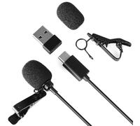 Daffodil MCP150B USB-C Clip-On Lavalier Microphone for Phone & Laptop | Omnidirectional Condenser Mic with USB Adapter for Podcasts, Interviews, Vlogs, Online Meetings and Mobile Recording