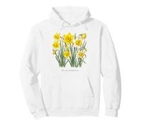 Daffodil plant illustration Narcissus pseudonarcissus Pullover Hoodie