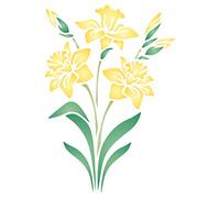 Daffodil Stencil, 11.43 x 16.51 cm (S) - Spring Flower Floral Perennial Stencils