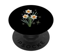 Daffodil Trio White Narcissus Spring Flower PopSockets Adhesive PopGrip