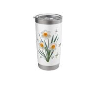 Daffodil Trio White Narcissus Spring Flower Stainless Steel Insulated Tumbler