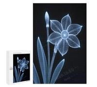 Daffodil Wooden Puzzle 1000 Pieces for Adults - Beautiful Yellow Flower on Dark Background, Challenging Brain Teaser, Relaxing Puzzle Experience, Finished Size 30 x 20 Inches