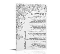 Daffodils Poem By William WordsworthWall Art Prints Neutral Vintage Canvas Posters for Stylish Living Room And Bedroom Decor12x18inch(30x45cm)