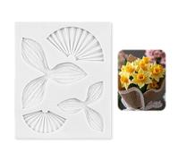 Daffodils Silicone Mould for Cake Decorations Daffodil Fondant Flowers Molds Chocolate Moulds Cupcake Toppers for Fondant Sugarcraft Sugar Paste Clay Easter Birthday Baby Shower Wedding
