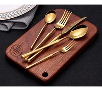DAFFODILY® Talin Luxury Cutlery Set 20 Pc- Gold Cutlery Set for 4- Dishwasher Safe, Mirror Finished, Perfect Silverware and Flatware Spoon Knife Forks Set - Ideal Wedding Gifts