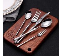 DAFFODILY® Talin Luxury Cutlery Set 20 Pc- Silver Cutlery Set for 4- Dishwasher Safe, Mirror Finished, Perfect Silverware and Flatware Spoon Knife Forks Set - Ideal Wedding Gifts