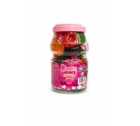 Daffy’s Heart Shaped Pop Jelly Candy Jar - Assorted Fruit Flavoured Squeeze Jelly Sweets, Individually Sealed, Sugar Free Party Treats - 30pcs
