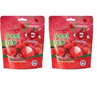 Daffy's Peel Me Mango Flavour Peel Gummy Candy peeling sweets real fruit juice, 65g (LYCHEE) (Pack of 2)