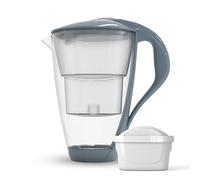 Dafi Crystal Glass Water Filter Jug 2.L, BPA Free, LED Sensor | for Reduction of Limescale, Chlorine and other Impurities, Contains Water Filter Jug + Water Filter Cartridge UNIMAX/Grey
