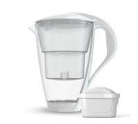 Dafi Crystal Glass Water Filter Jug 2.L,BPA Free, LED Sensor | for Reduction of Limescale, Chlorine and other Impurities, Contains Water Filter Jug + Water Filter Cartridge UNIMAX/White