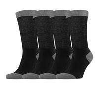 Dafi soft 4-Pack Cotton Diabetic Socks for Men - Non-Elastic, Loose Fit, Seamless Toe, Soft & Colorful Design, Premium Comfort, Made in Turkey, (UK 9-12 Black/Anthracite)