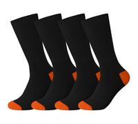 Dafi soft 4-Pack Extra Wide Diabetic Cotton Socks for Men & Women - Non-Elastic, Loose Fit, Seamless Toe, Soft & Colorful Design, Premium Comfort, Made in Turkey (UK 3-5 Black/Orange)
