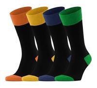 Dafi soft 4 Pairs Men's - Ultimate Comfort Socks with Seamless Toe and Colorful Cotton Design, Made in Turkey, Size 12-14 uk, Black/Coloured