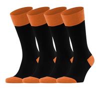 Dafi soft 4 Pairs Men's - Ultimate Comfort Socks with Seamless Toe and Colorful Cotton Design, Made in Turkey, Size 6-8 uk, Black/Orage