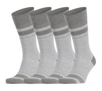 Dafi soft 4 Pairs Striped Seamless Toe Premium Breathable Men’s Fashion Cotton Socks - Made in Turkey, Size 6-8 uk, Grey