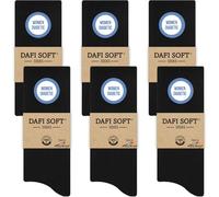 Dafi soft 6 Pairs Diabetic Socks for Women Size 3-5 UK, Black, Cotton, Stretchy, Made in Turkey