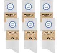 Dafi soft 6 Pairs Diabetic Socks for Women Size 6-8 UK, White, Cotton, Stretchy, Made in Turkey