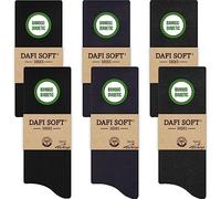 Dafi soft 6 Pairs Men's Bamboo Diabetic Socks, Soft Top, Made in Turkey (UK 6-8, 6x Black/Navy/Anthracite)