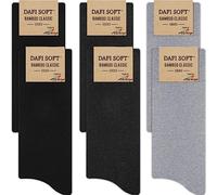 Dafi soft 6 Pairs Men's Bamboo Socks, Super Soft, Made in Turkey (UK 6-8, 6x Black/Anthracite/Grey)