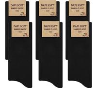 Dafi soft 6 Pairs Men's Bamboo Socks, Super Soft, Made in Turkey (UK 9-12, 6x Black)