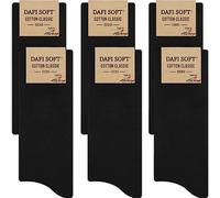 Dafi soft 6 Pairs Men's Cotton Socks, Comfortable, Made in Turkey (UK 12-14, 6x Black)