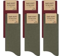 Dafi soft 6 Pairs Men's Cotton Socks, Comfortable, Made in Turkey (UK 12-14, Olive Green/Burgundy)