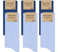 Dafi soft 6 Pairs Men's Cotton Socks, Comfortable, Made in Turkey (UK 6-8, Light Navy/Blue)