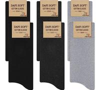 Dafi soft 6 Pairs Men's Cotton Socks, Comfortable, Made in Turkey (UK 9-12, Black/Anthracite/Grey)