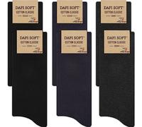Dafi soft 6 Pairs Men's Cotton Socks, Comfortable, Made in Turkey (UK 9-12, Black/Navy Blue/Anthracite)