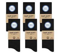 Dafi soft 6 Pairs Men's Diabetic Socks, Cotton, Stretchy, Made in Turkey (UK 9-12, 6x Black)