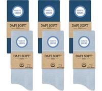 Dafi soft 6 Pairs Men's Diabetic Socks, Cotton, Stretchy, Made in Turkey (UK 9-12, 6x Light Navy/Light Blue)