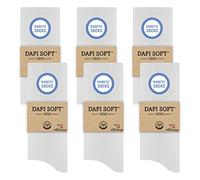 Dafi soft 6 Pairs Men's Diabetic Socks, Cotton, Stretchy, Made in Turkey (UK 9-12, 6x White)