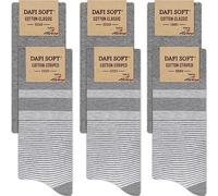 Dafi soft 6 Pairs Striped & Plain Seamless Toe Premium Breathable Men’s Fashion Cotton Socks - Made in Turkey