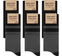 Dafi soft 6 Pairs Striped & Plain Seamless Toe Premium Breathable Men’s Fashion Cotton Socks - Made in Turkey