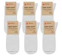 Dafi soft 6 Pairs Unisex Wide Diabetic Cotton Socks Made in Turkey (UK 9-12 / EU 43-46, 6x White)
