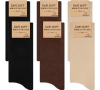 Dafi soft 6 Pairs Women's Socks, Cotton, Made in Turkey (UK 6-8, 6x Black/Brown/Beige)