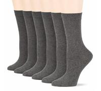 Dafi soft 6 Pairs Women's Socks, Cotton, Made in Turkey (UK 6-8 Dark Grey)