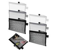 DAFNE 6 Piece Transparent Nylon Mesh Pencil Case Set with Zipper, Ideal for School, Office and Cosmetics, Pencil Case, Pencil Case, Legami Pencil Case