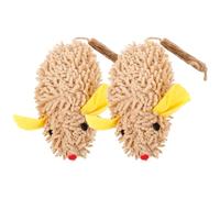 DAFORERAL 2pcs Catnip Mice Toys for Cats - Interactive Plush Mice with Wooden Tails for Chewing & Exercise, Perfect Pet Toys for Indoor Kittens