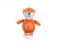 DAFORERAL Animal Plush Dog Toy with Big Belly Design, Dual Squeakers & Crinkle Sounds, Treat-Hiding Interactive Puzzle, Soft Cuddly Chew Toy for Dogs (FOX)