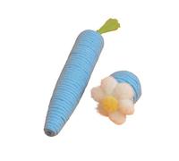 DAFORERAL Carrot and Flower Cat Toy Set, Plush and Sisal Rope Chew Toys with Bell Sound, Interactive Play for Cats and Kittens, Teeth Cleaning and Claw Grinding Pet Toys (blue)