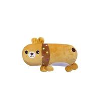 DAFORERAL Cartoon Animal Plush Squeaky Dog Toy, Soft Stuffed Puppy Pillow Chew Toy with PP Cotton for Small to Medium Dogs and Cats (Brown)