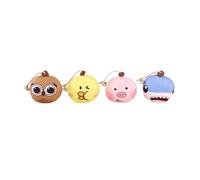 DAFORERAL Cat Rolling Ball Self-Entertainment Toy with Catnip, Soft Plush and Bell, Pixel-Perfect Printing, Safe and Non-Toxic, Set of 4 - Interactive Fun for Cats