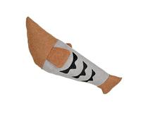 DAFORERAL Cat Squeaky Fish Toy with Crinkle Paper and Bell, Interactive Linen Kicker Toy for Indoor Cats Boredom Relief (Orange)