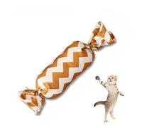 DAFORERAL Catnip Candy Pillow Toy for Cats, Burlap Chew Toys with Bell for Teething Kittens, Soft and Durable Self-Play Cat Toys for Stress Relief (V1,Small)