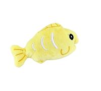 DAFORERAL Catnip Crinkle Fish Cat Toy, Plush Clownfish Chew Play (Yellow)