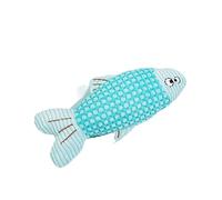 DAFORERAL Catnip Plush Fish Toy for Cats, Realistic Fish Design with Squeaker Self-Play Chew Toy for Kittens and Adult Cats (sky blue)